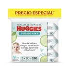 Tripack Toallitas Húmedas Huggies Cuidado 4 en 1 80un