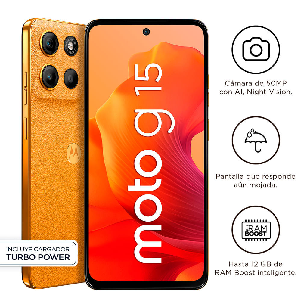 Smartphone Motorola G15 4GB+256GB Naranja