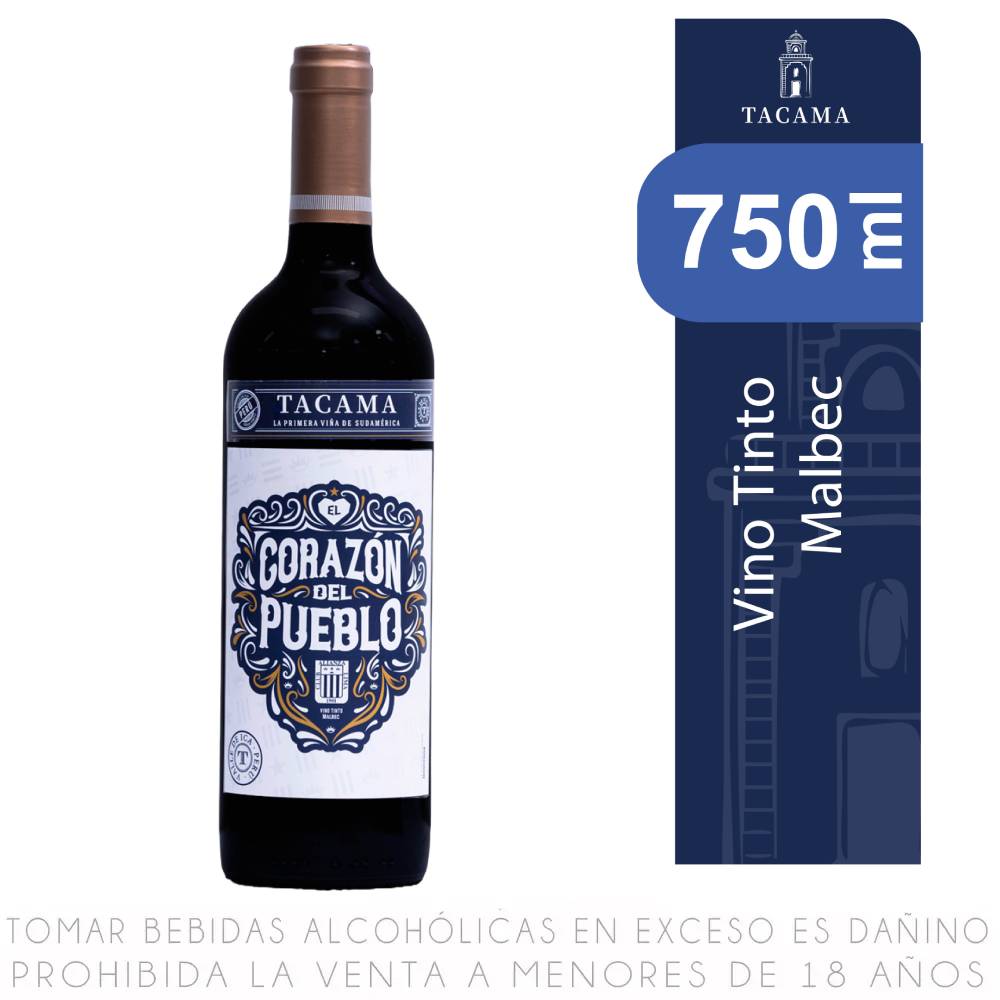 Vino Tinto Malbec Tacama Alianza Lima Botella 750ml