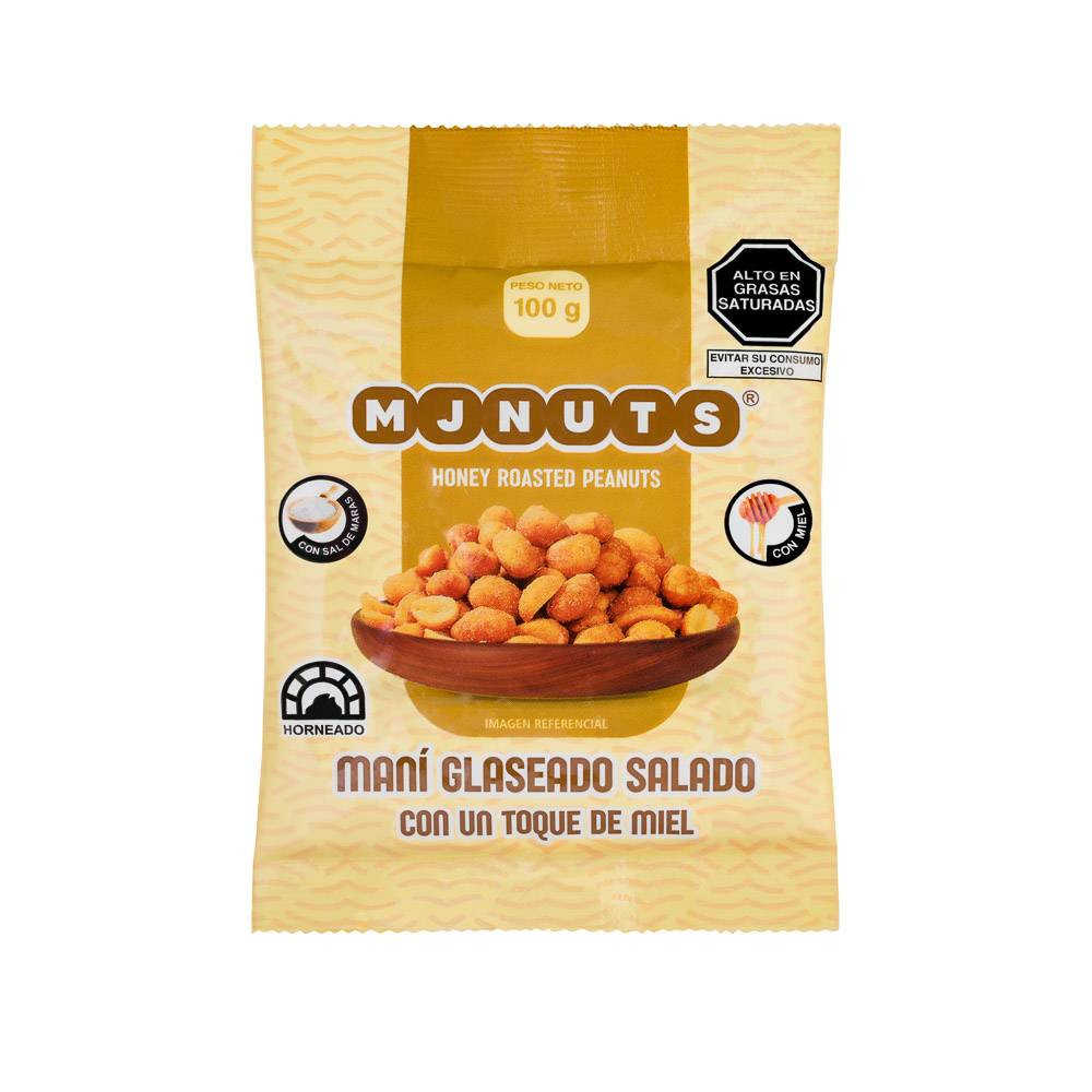 Maní Glaseado Salado con Miel Mj Nuts 100g