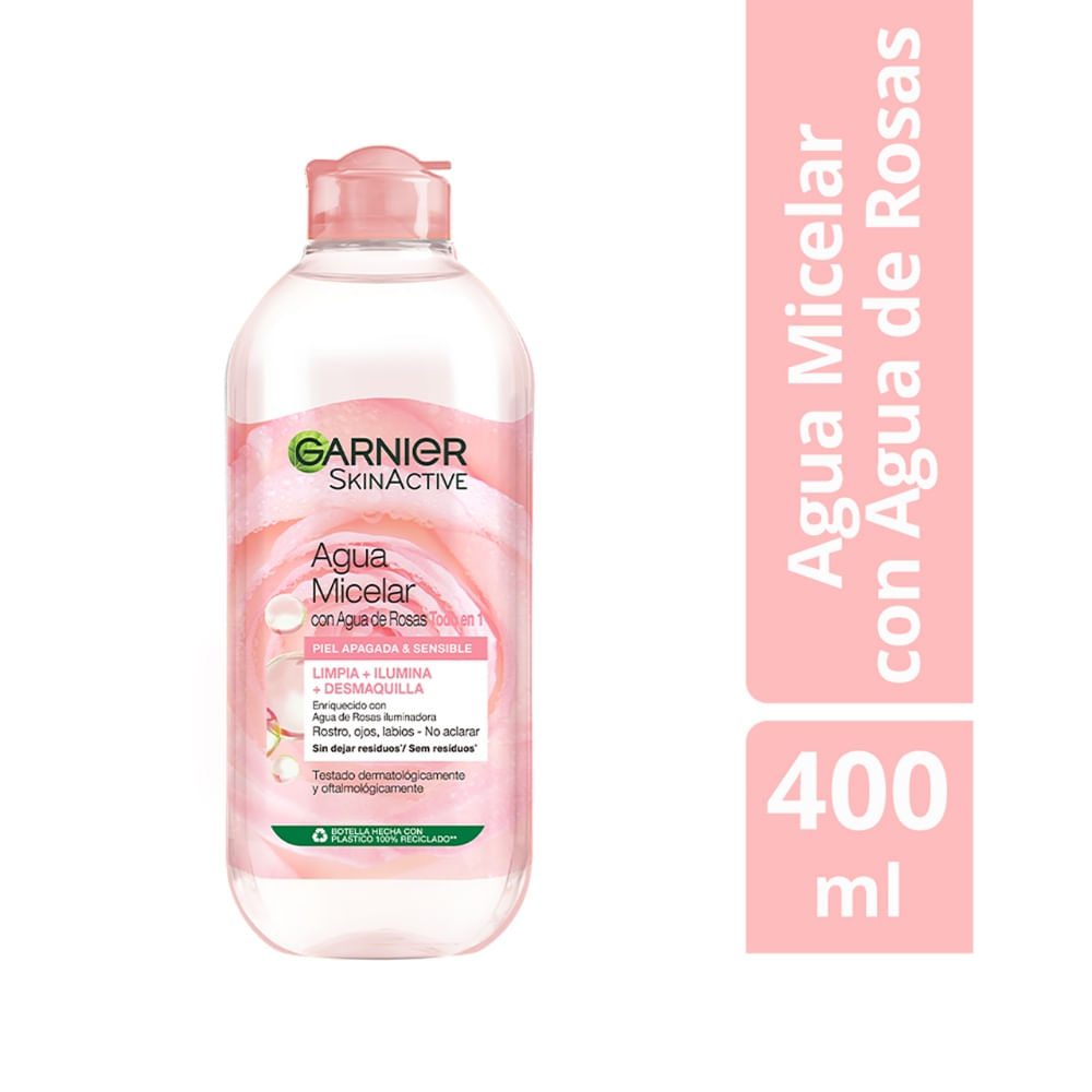 Agua Micelar Garnier Skin Active Agua de Rosas 400ml