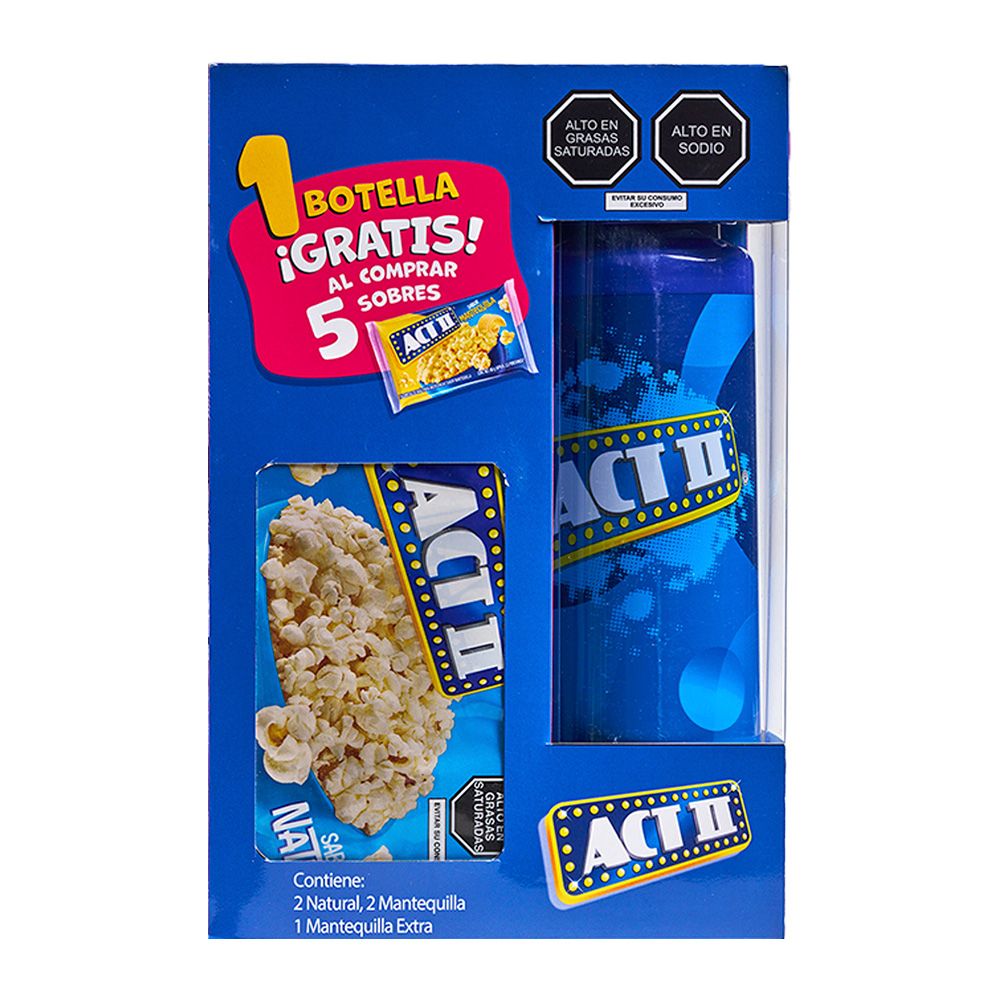 Pack Porpcorn Act II Sabores Surtidos + Botella Surtido