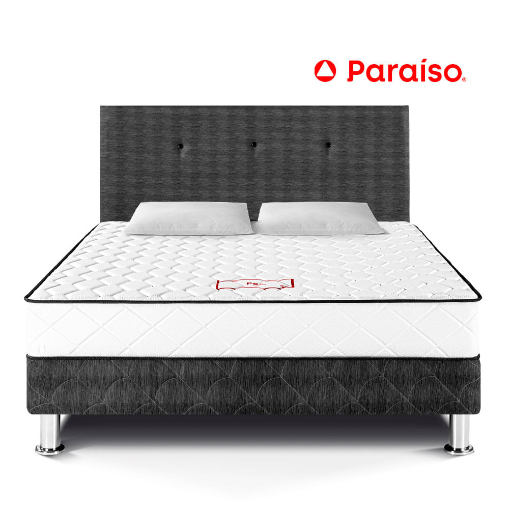 Dormitorio Per Paraíso 2 Plazas Acero+ 2 Almohadas+ 1 Protector