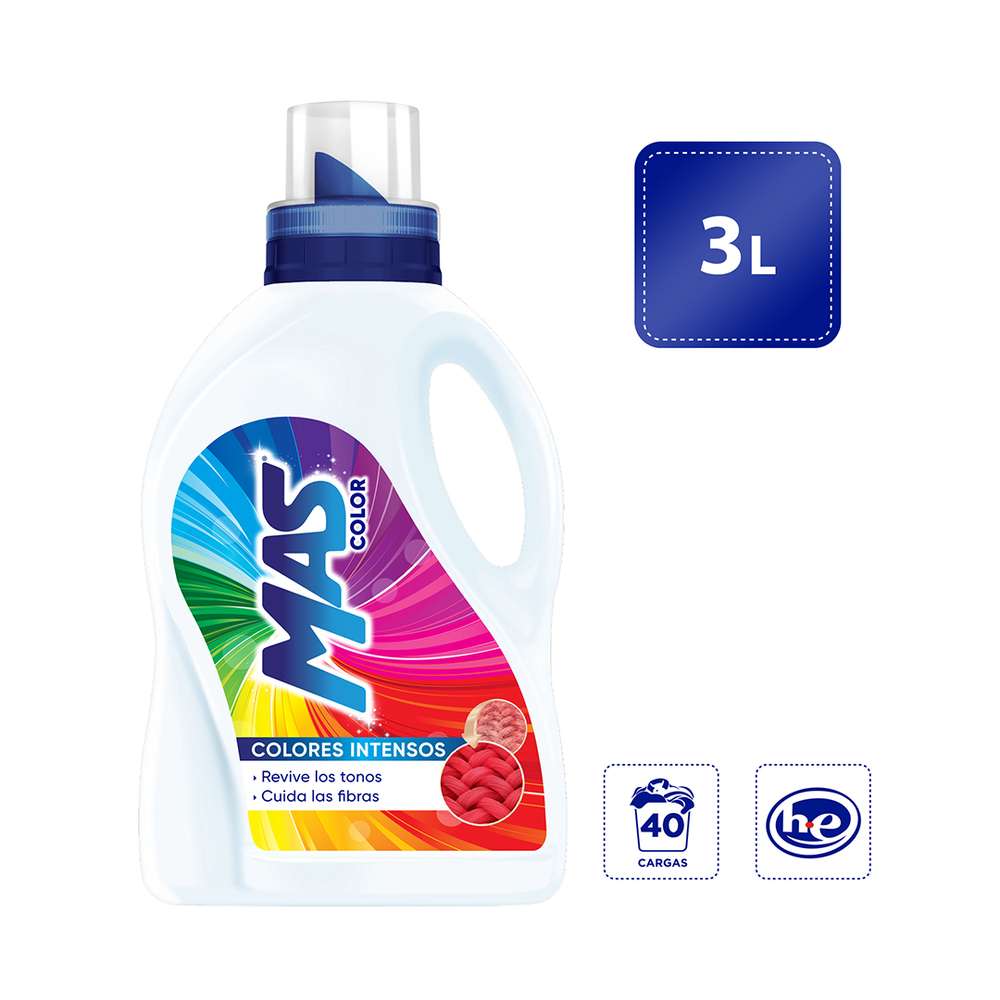 Detergente Líquido MAS Color 3L