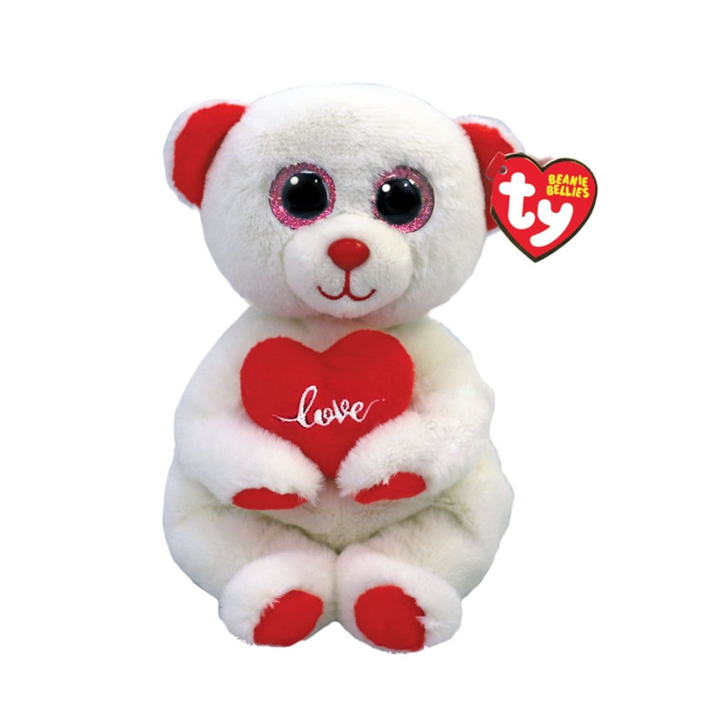 Peluche Ty Beanie Bellies Desi Oso con Corazón