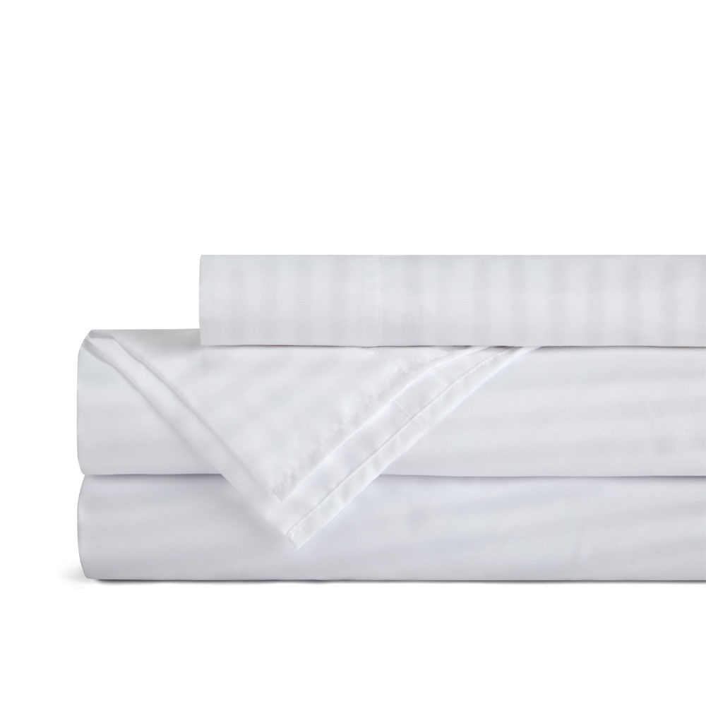 Sabanas Brickell Satinadas Stripe 1.5Plaza Blanca
