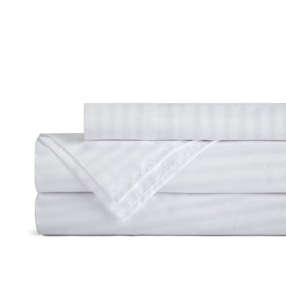 Sabanas Brickell Satinadas Stripe King Blanca