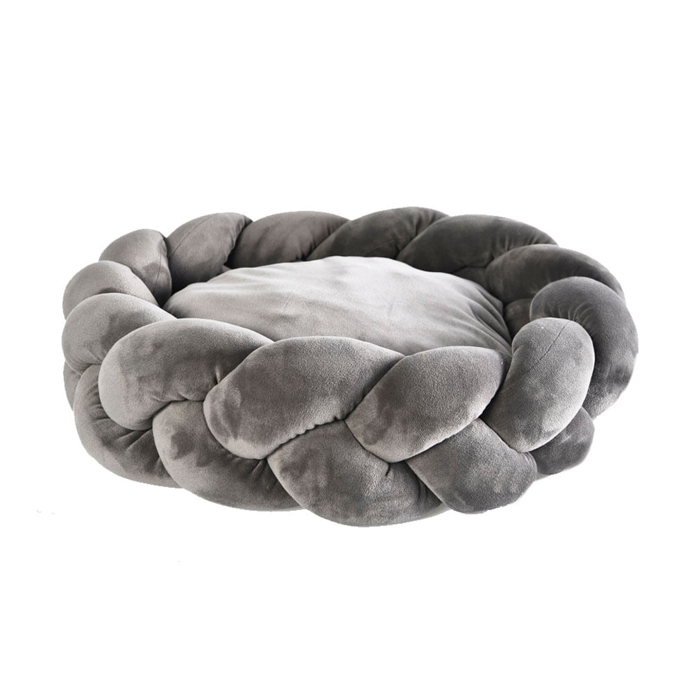 Cama Pets Fun Trenzada Gris