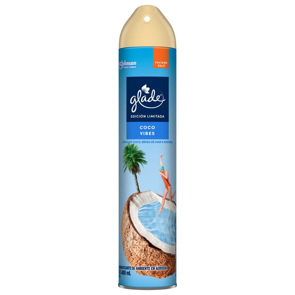 Ambientador en Aerosol Glade Coco Vibes 400ml