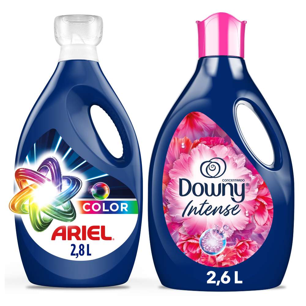Detergente Líquido Ariel Color 2.8L + Suavizante Downy Intense Floral 2.6L