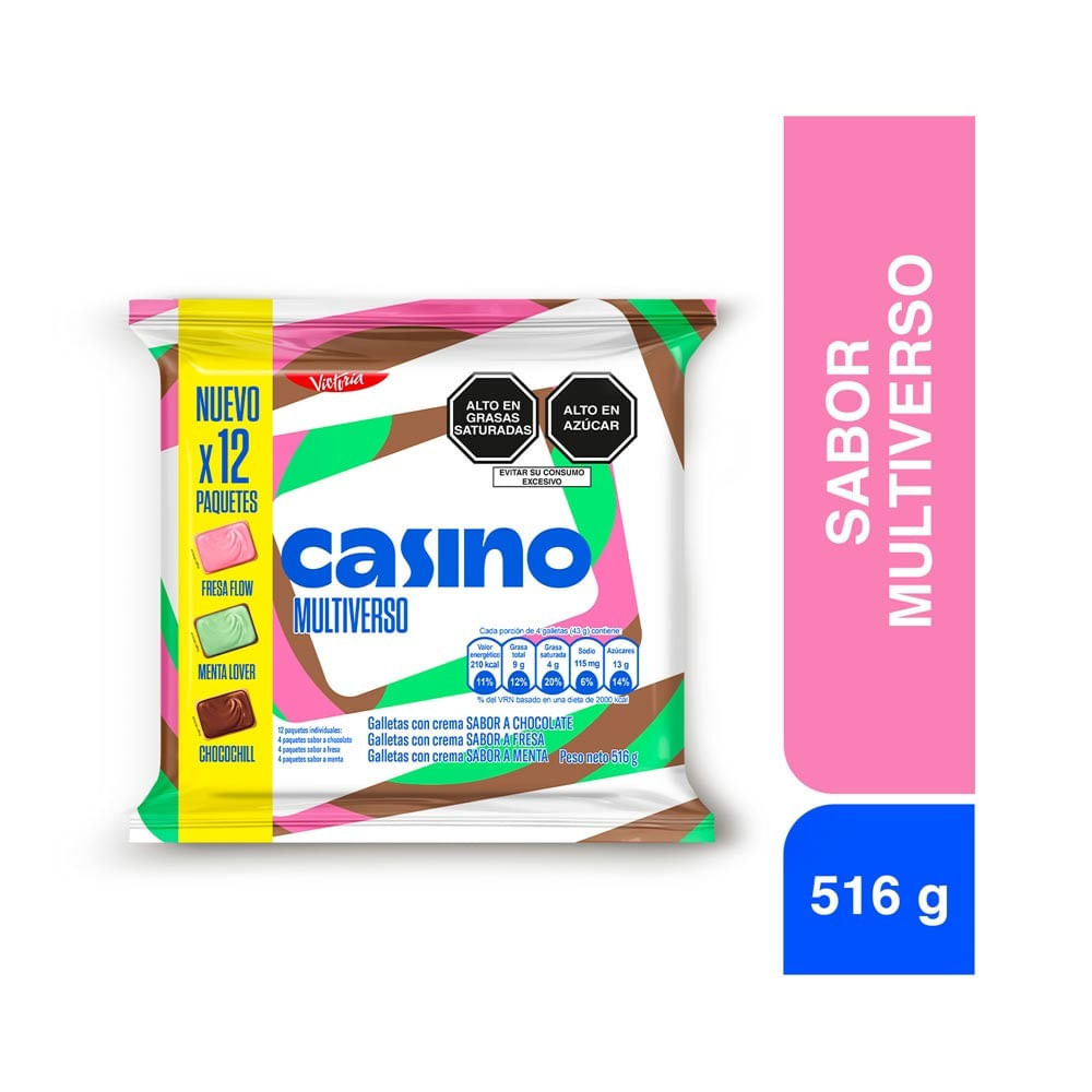 Twelvepack Galletas con Crema Casino Multiverso 516g