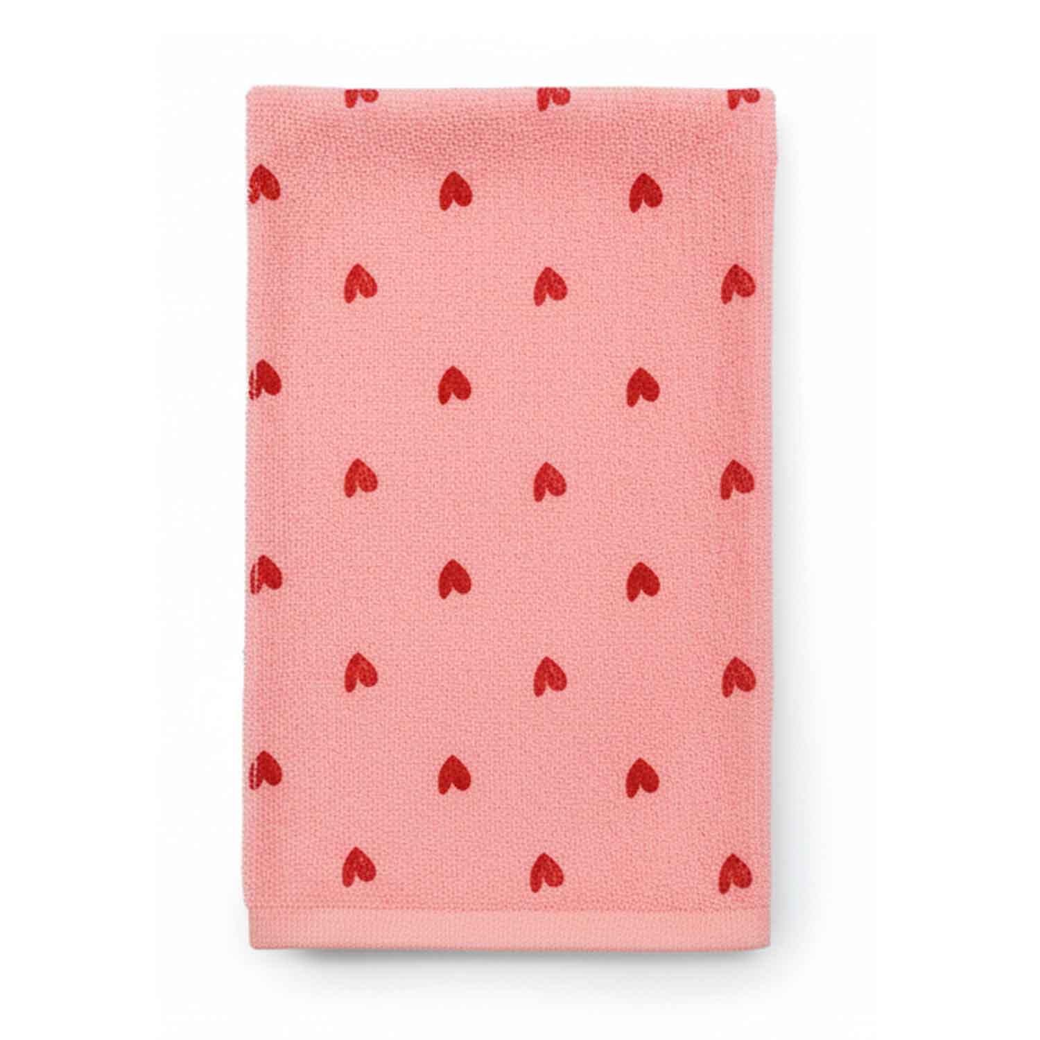 Set de 2 toallas de Mano Rosa y Blanco