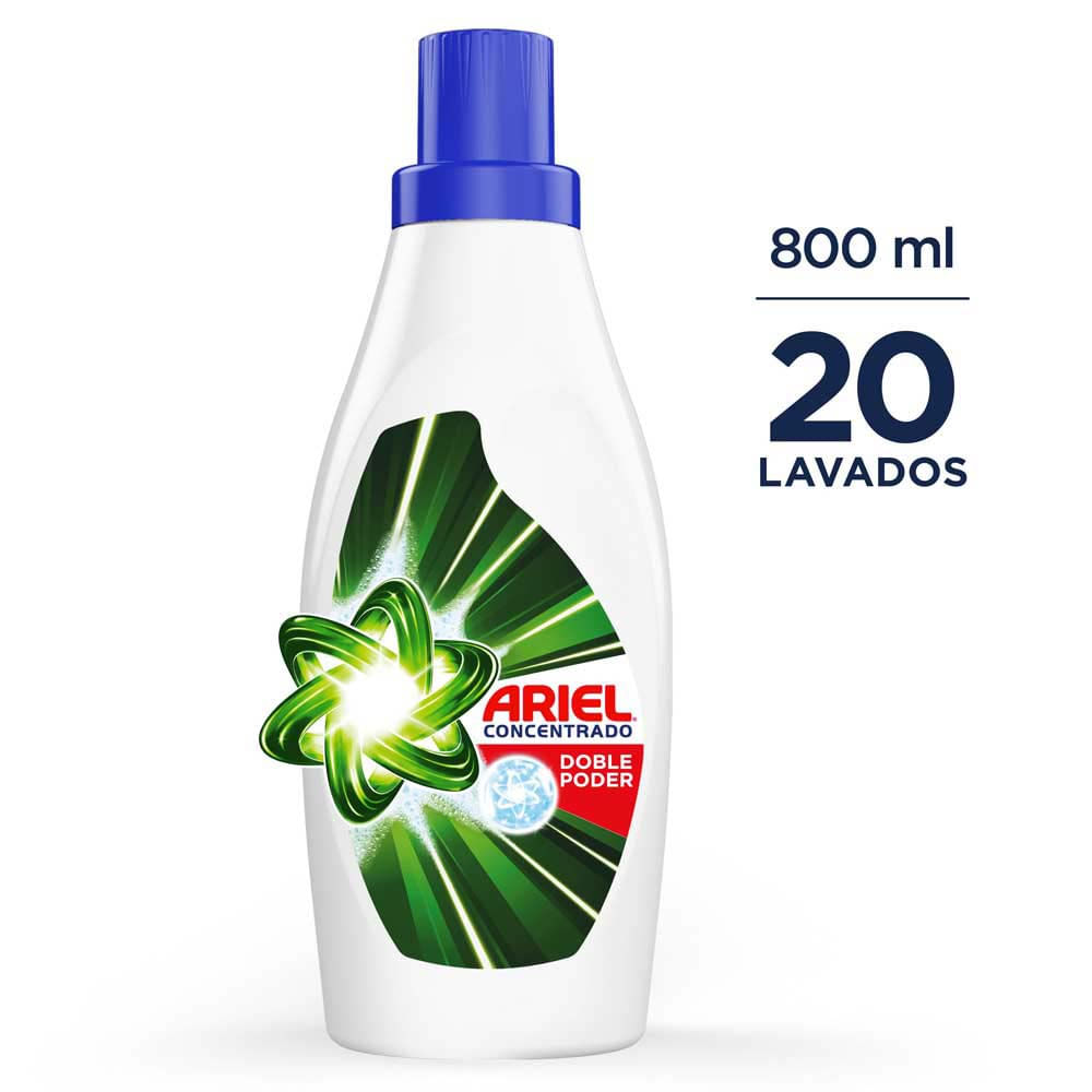 Detergente Líquido Ariel Concentrado Doble Poder 800ml