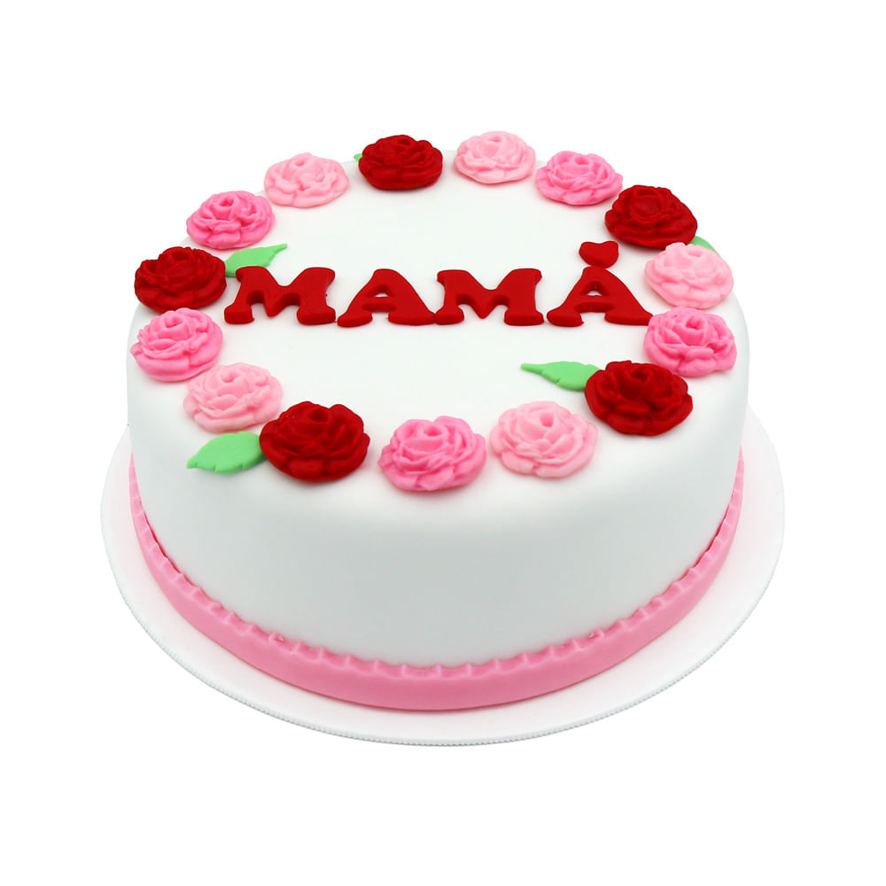 Torta 2D Día de la Madre Corona de Flores 10 Porciones