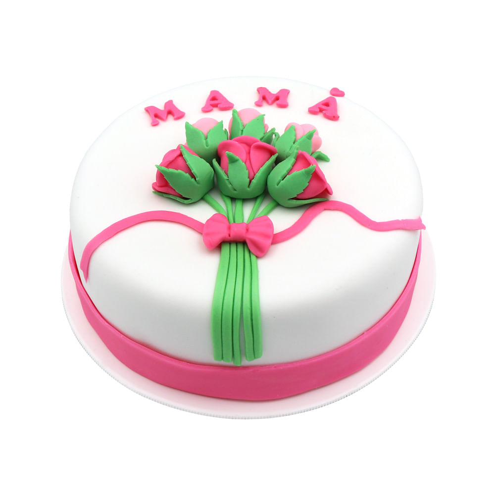 Torta 2D Día de la Madre Mamá Flores 8 Porciones