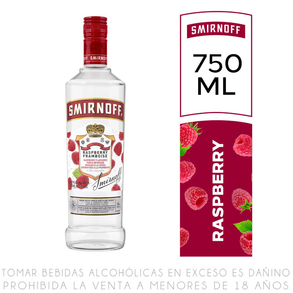 Vodka Smirnoff Raspberry Botella 700ml