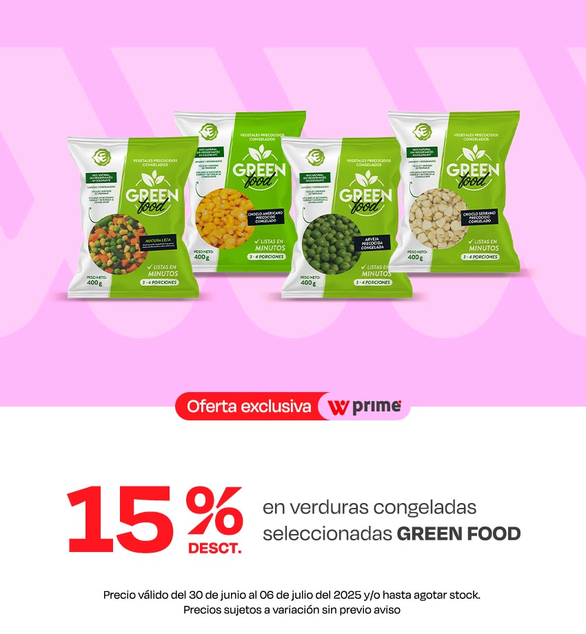 15% de desct. En verduras congeladas seleccionadas