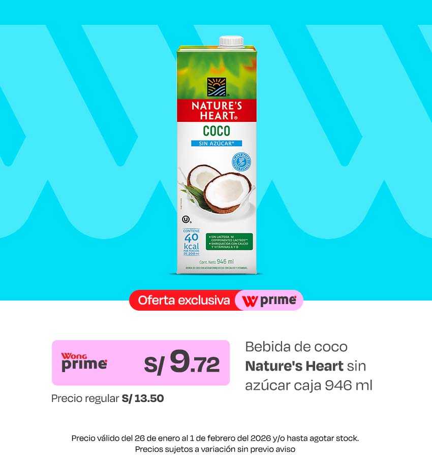 Bebida de Coco Nature's Heart Sin Azúcar Caja 946ml