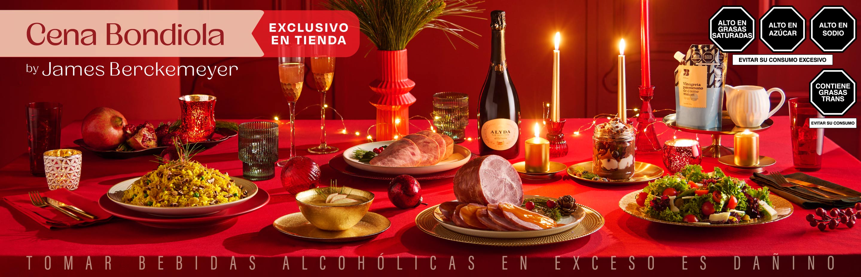 POR LA COMPRA DE 01 CENA BONDIOLA W BY JAMES BERCKEMEYER 4 P + 55.9, LLEVATE 01 VINO CALVET ALSACE PINOT BLANC BOT X 750ML