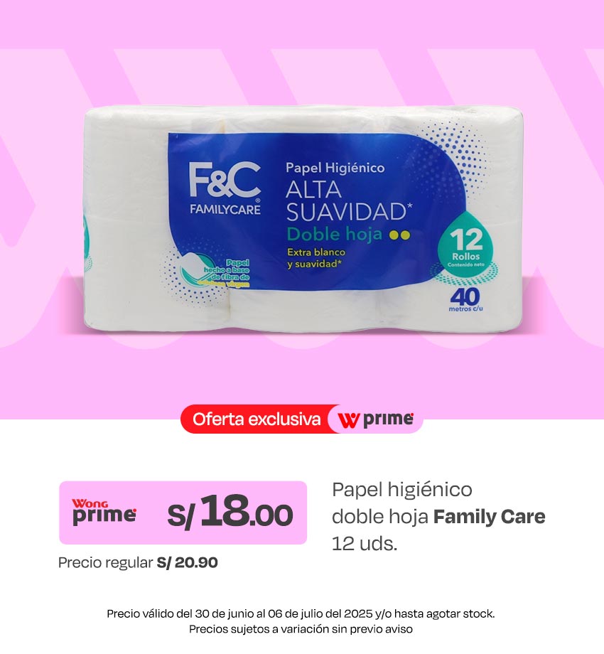 Papel Higiénico Doble Hoja Family Care 12un