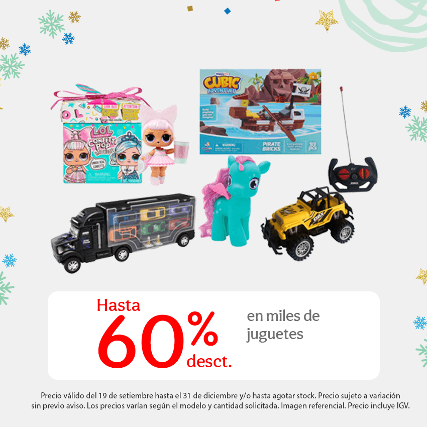 Hasta 60% desct. en miles de juguetes