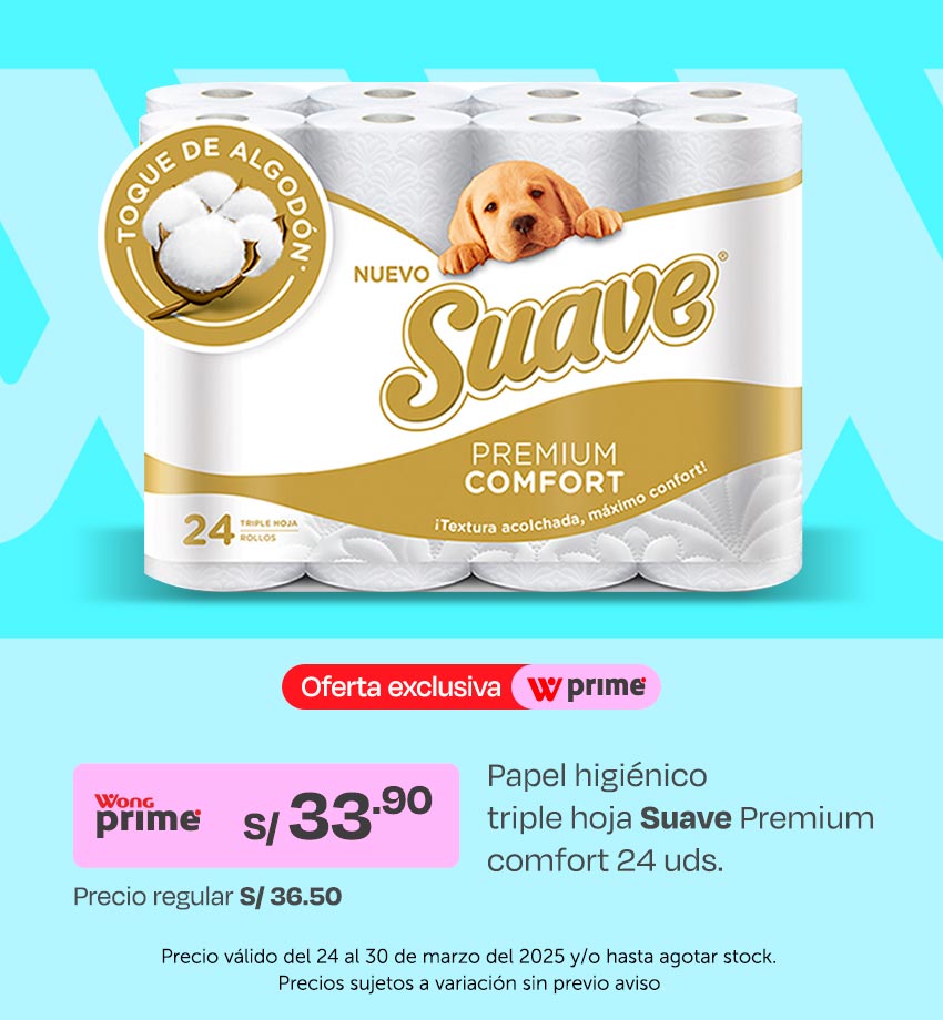 Papel higiénico triple hoja suave premium comfort 24 uds.