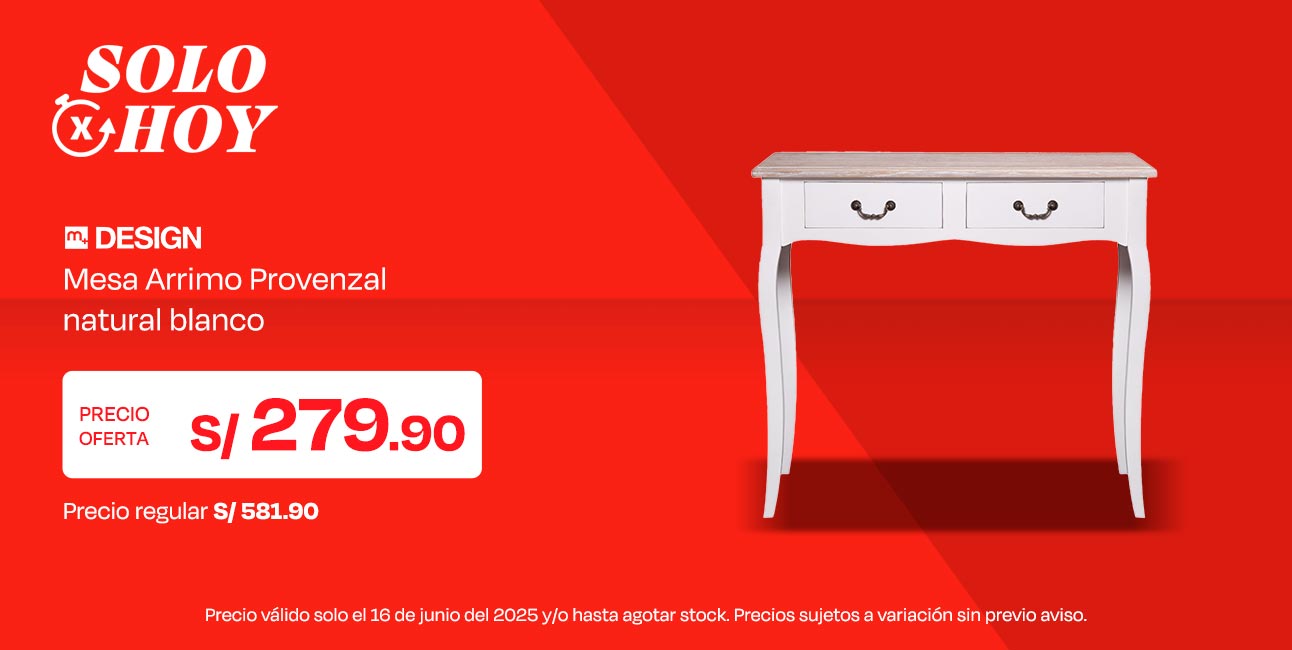 Mesa M+Design Arrimo Provenzal Natural Blanco