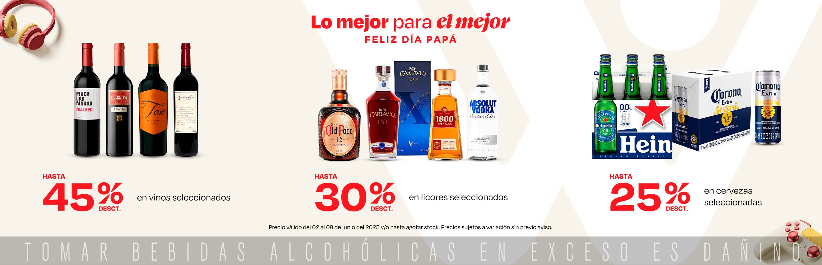 Hasta 45% desct, en vinos seleccionados