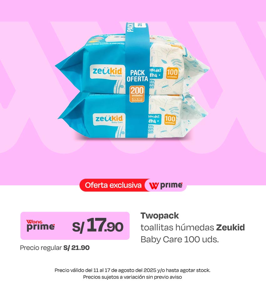 Twopack Toallitas Húmedas Zeukid Baby Care 100un