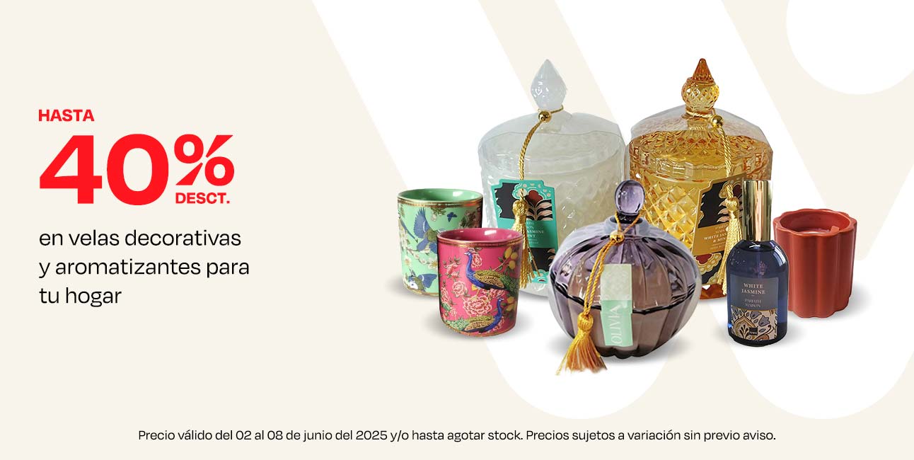Hasta 40% de Desct. En Velas Decorativas y Aromatizantes para tu Hogar