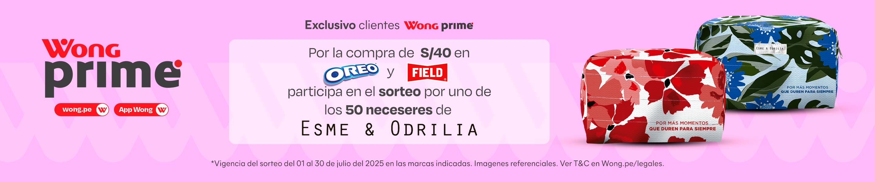 Por la compra de S/ 40 en Oreo y Field, participa en el sorteo por uno de los 50 neceseres de Esme y Odrilia.