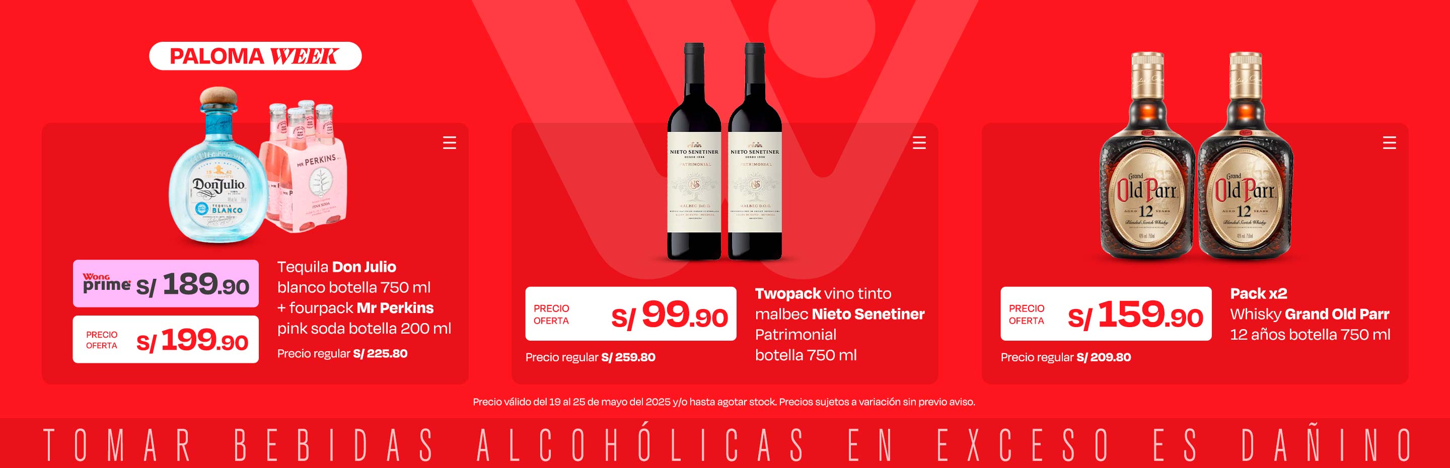 ¡Paloma week! Tequila Don Julio Blanco Botella 750ml + Fourpack Mr Perkins Pink Soda Botella 200ml