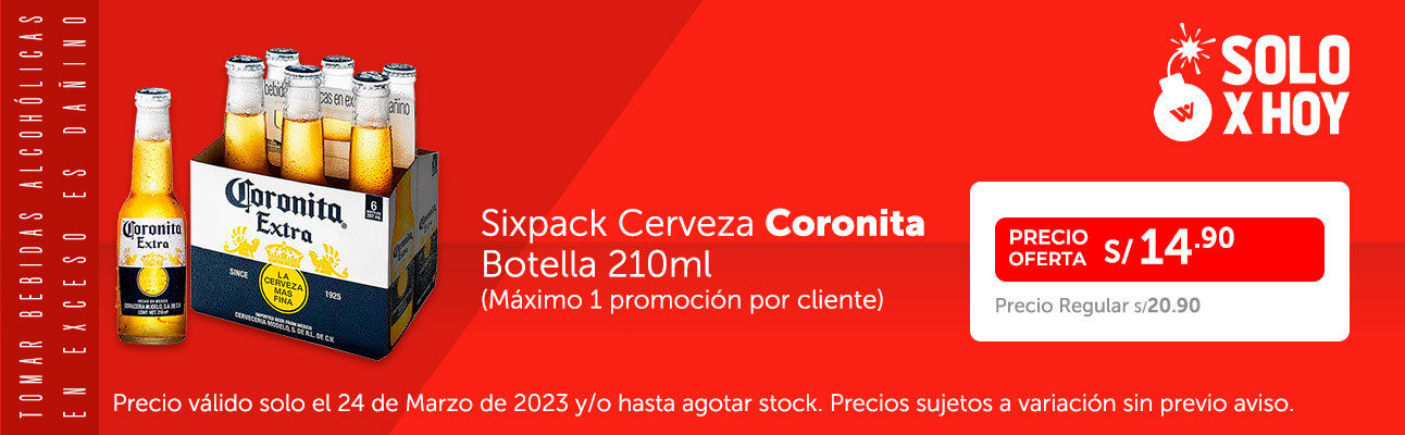 Sixpack Cerveza Coronita Botella 210ml (Máximo 1 promoción por cliente)