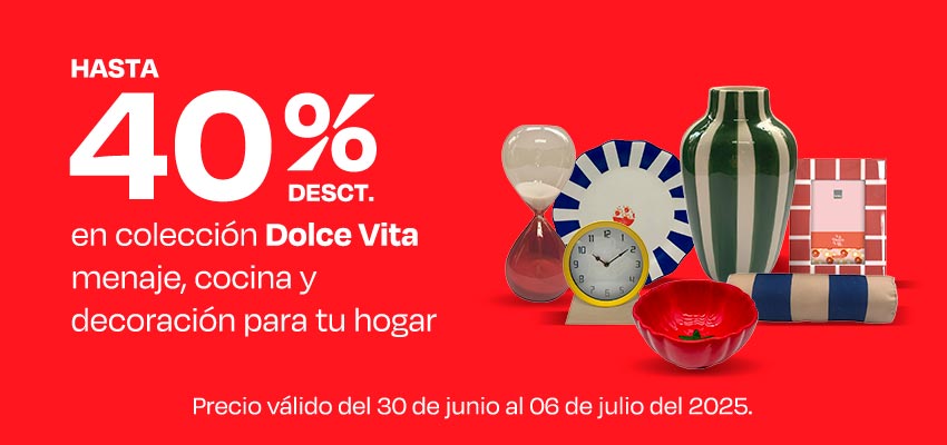 Hasta 40% de Desct. En Colección Dolce Vita Menaje, Cocina y Decoración para tu Hogar
