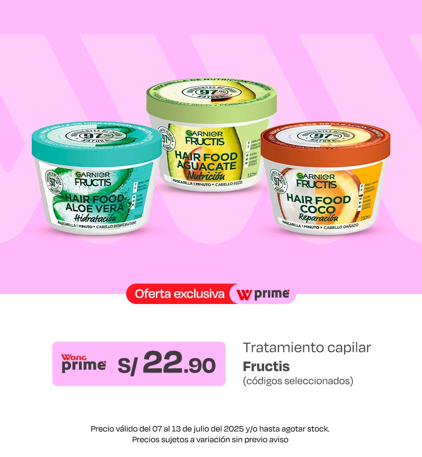 A 22,9 en tratamiento capilar Fructis (codigos seleccionados)
