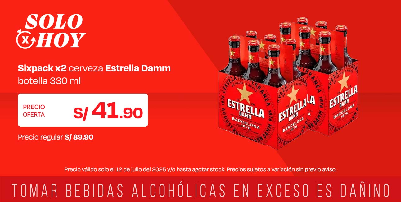 Sixpack x2 Cerveza Estrella Damm Botella 330ml