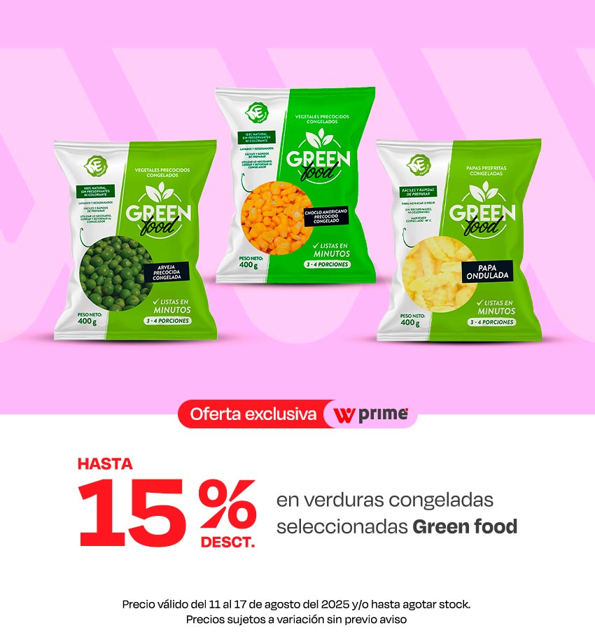 Hasta 15% dsct. En verduras congeladas seleccionadas.