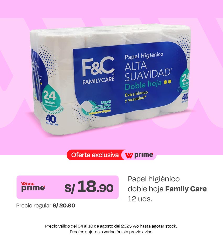 Papel Higiénico Doble Hoja Family Care 12un