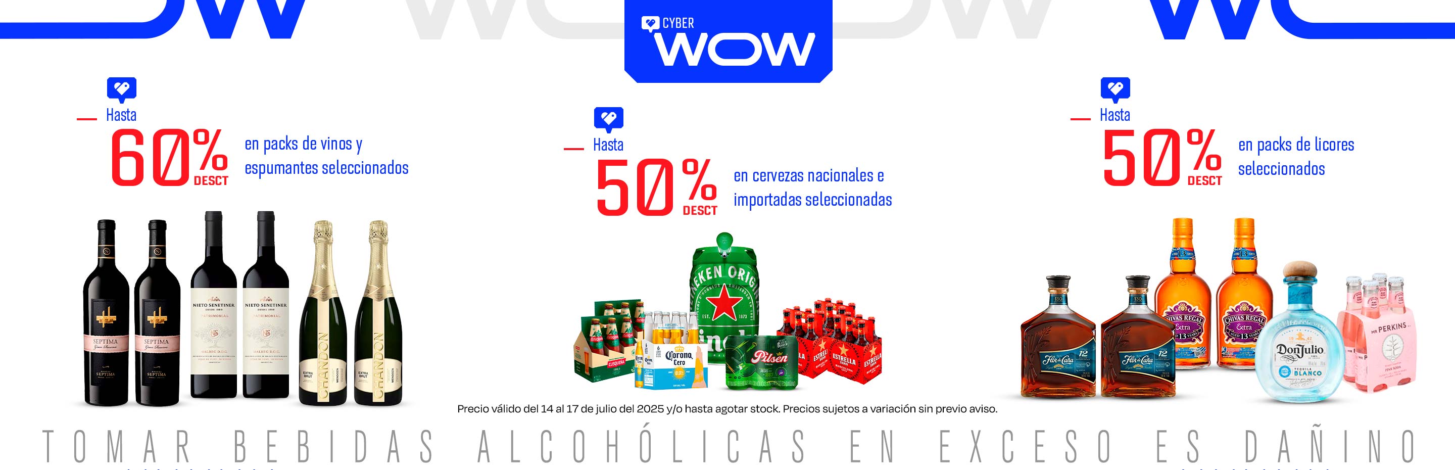 Hasta 60% dscto en Packs de Vinos y Espumantes seleccionados