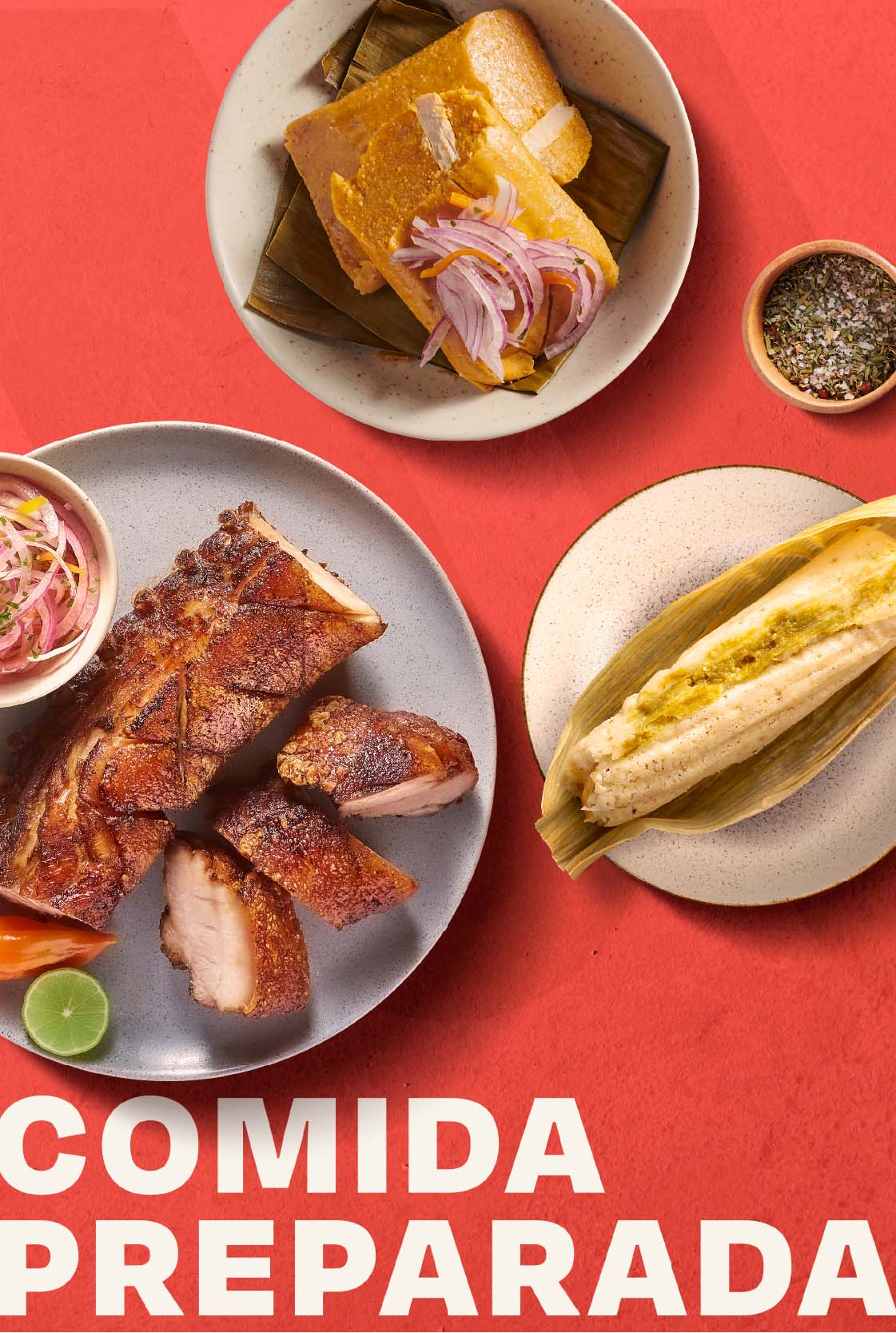toda la carga de comida preparada