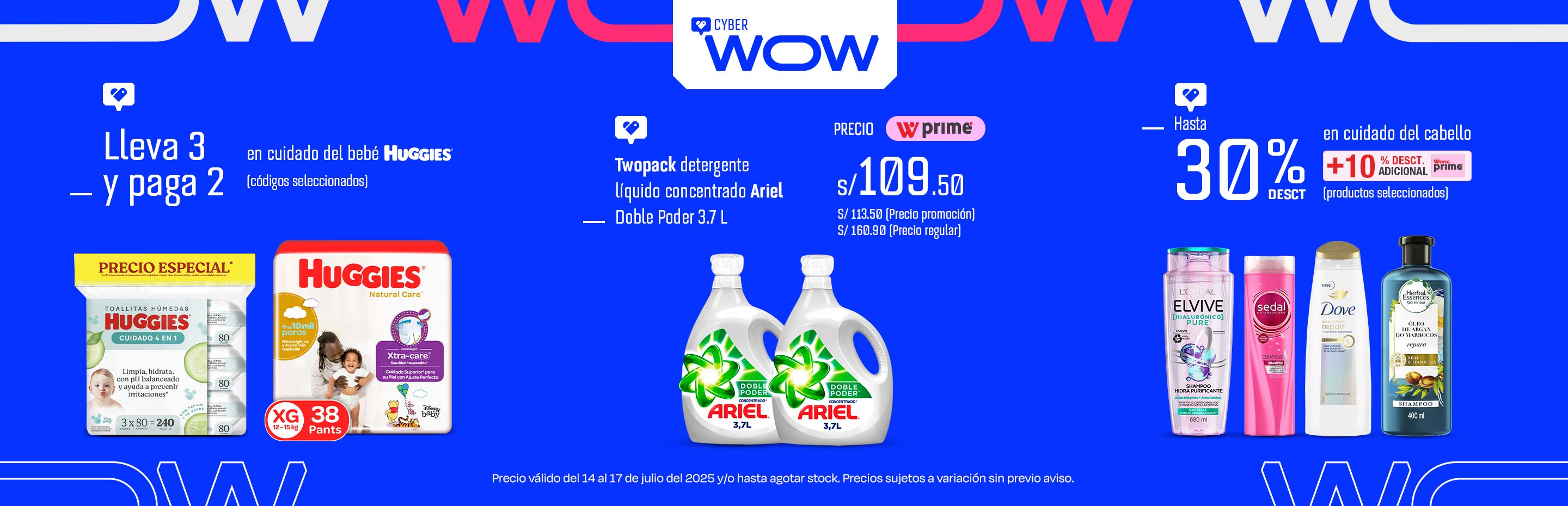 Lleva 3 y paga 2 en cuidado del bebe Huggies (codigos seleccionados)
