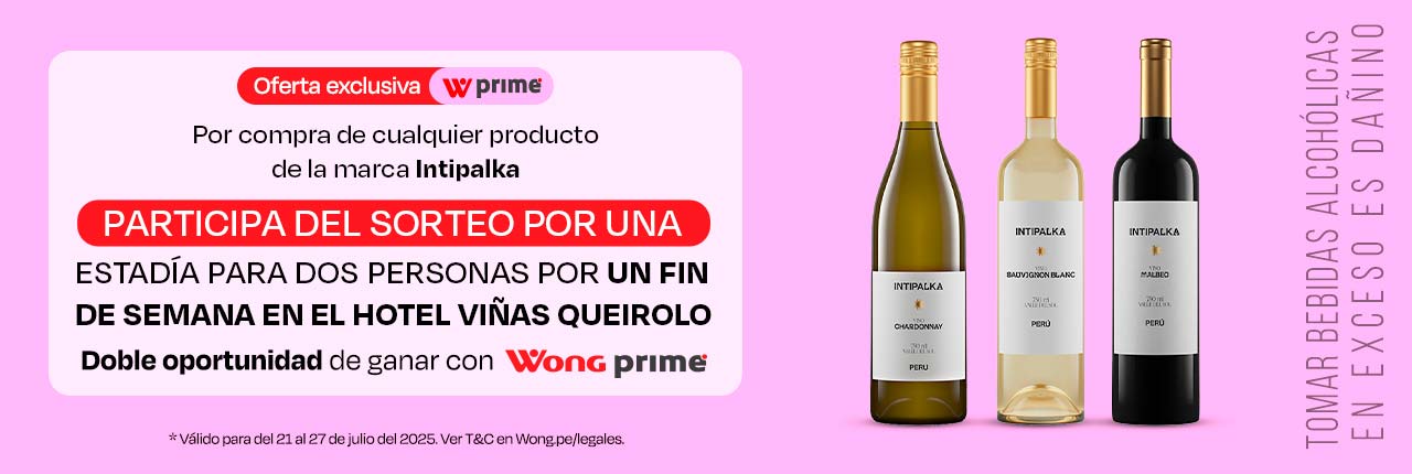 Por compras en Intipalka, participa por paquete doble para Hotel Viñas Queirolo. Doble oportunidad cliente prime