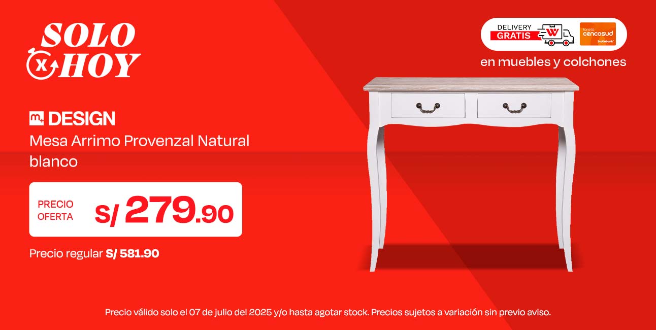 Mesa M+Design Arrimo Provenzal Natural Blanco