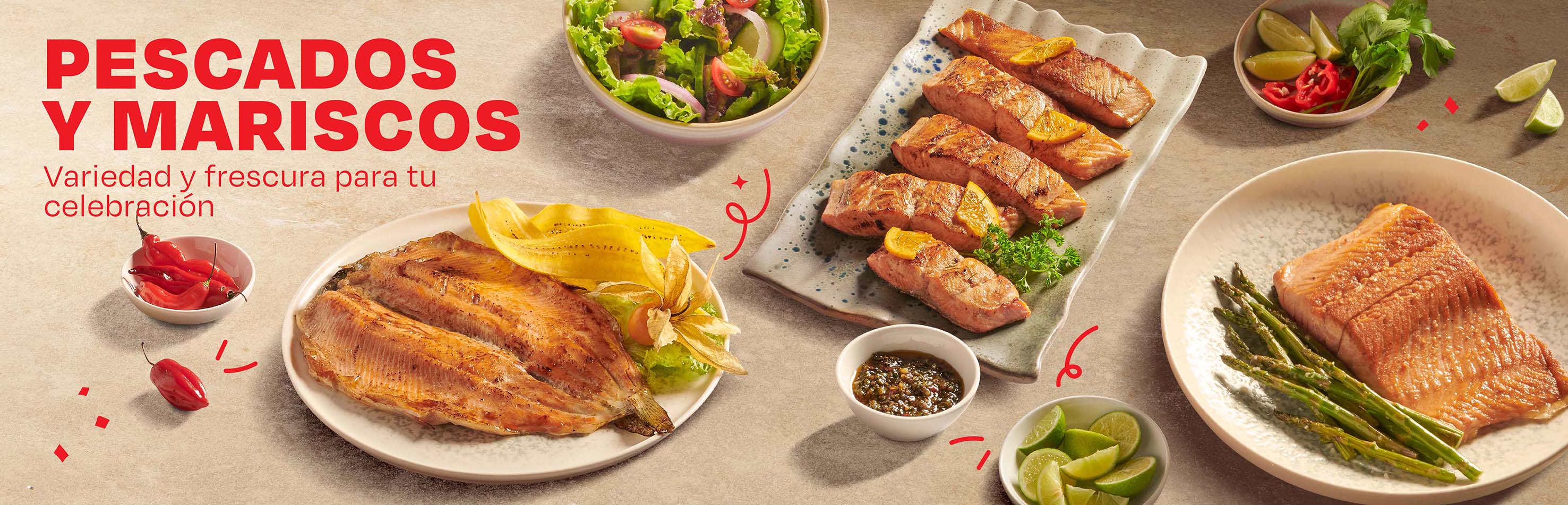 toda la carga de pescados y mariscos