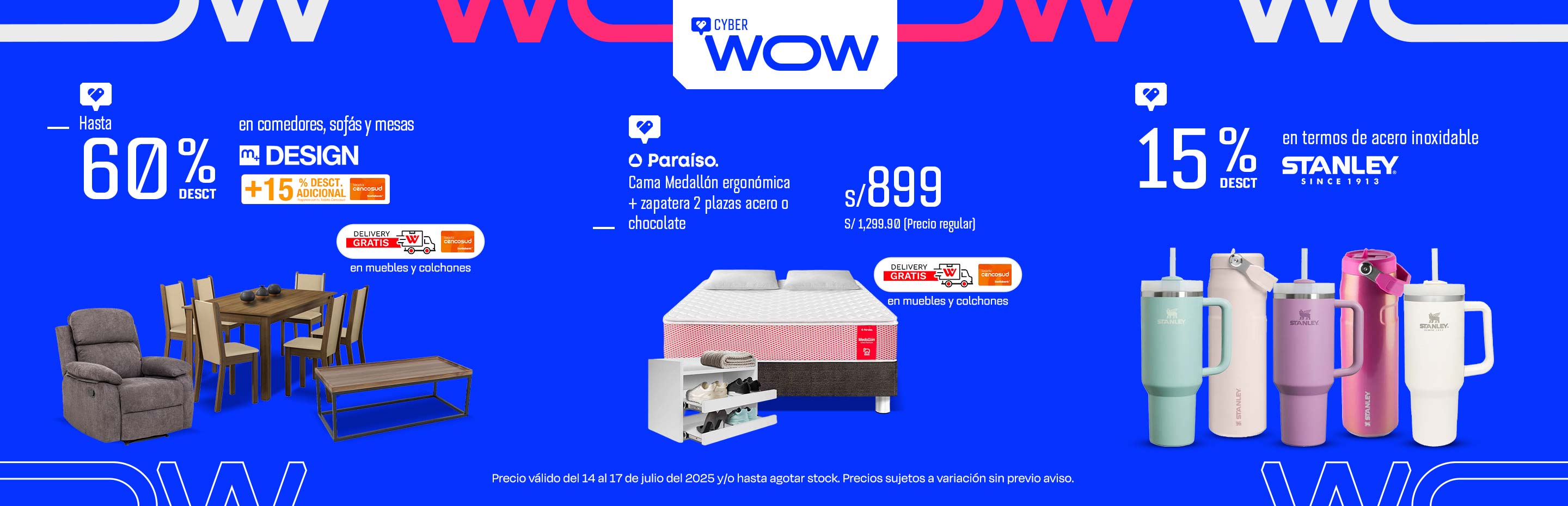 Hasta 60% de Desct en Comedores, Sofás y Mesas  + Hasta 15% de Desct. Con TC  Logo M+Design