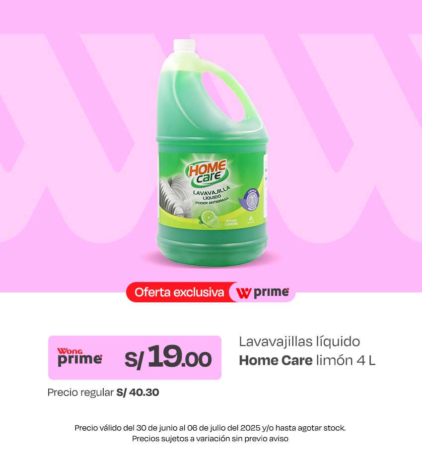 Lavavajillas Líquido Home Care Limón 4L