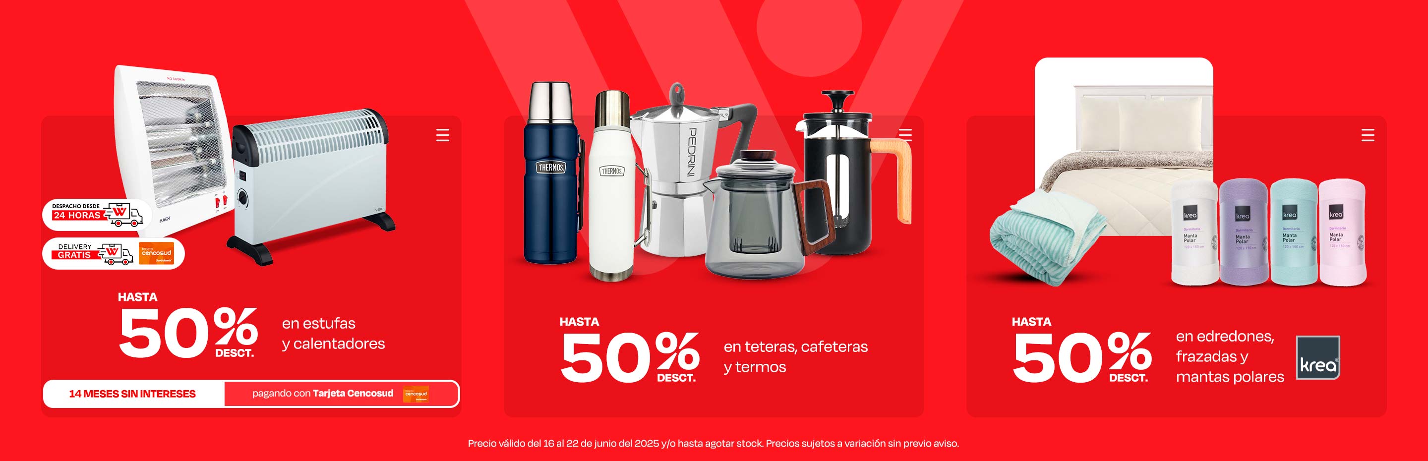 Hasta 50% de Desct. En Estufas y Calentadores