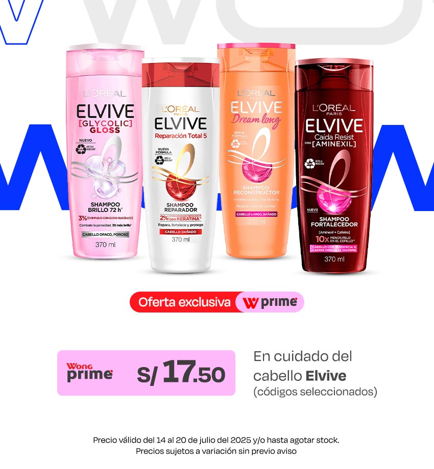 A 17,5 en cuidado del cabello Elvive (codigos seleccionados)