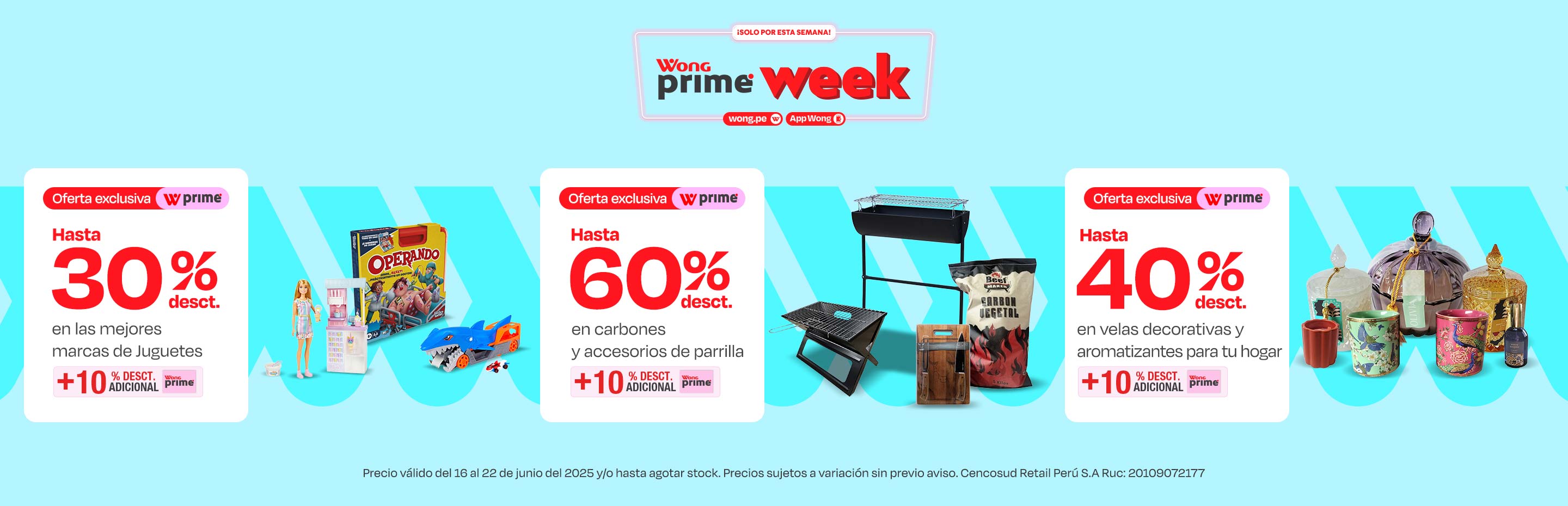 Hasta 30% de desct. en las mejores marcas de Juguetes + Hasta 10% de desct adicional con Wong Prime