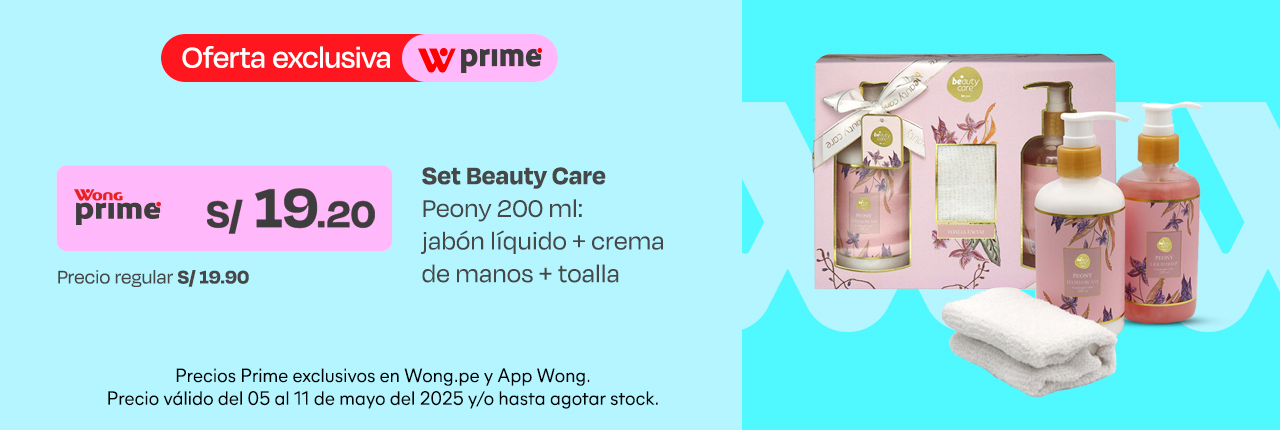 Set beauty care peony 200ml: jabón líquido + crema de manos + toalla